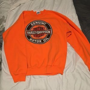 Safety Orange Harley Davidson Sweatshirt